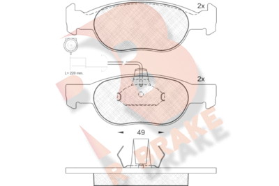 RB1242 R BRAKE Комплект тормозных колодок, дисковый тормоз