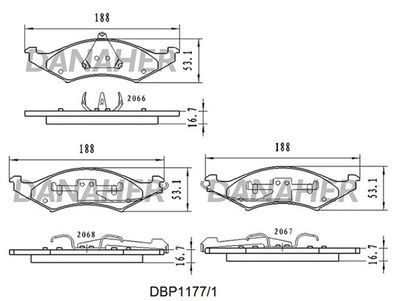 DBP11771 DANAHER Комплект тормозных колодок, дисковый тормоз