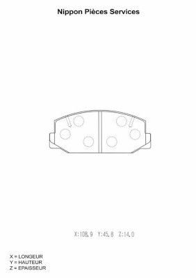 T360A28 NPS Комплект тормозных колодок, дисковый тормоз