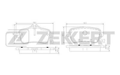 BS1964 ZEKKERT Комплект тормозных колодок, дисковый тормоз