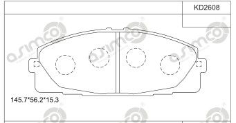 KD2608 ASIMCO Комплект тормозных колодок, дисковый тормоз