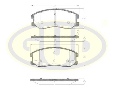 GBP126112 G.U.D. Комплект тормозных колодок, дисковый тормоз