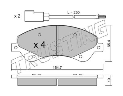 6950 TRUSTING Комплект тормозных колодок, дисковый тормоз