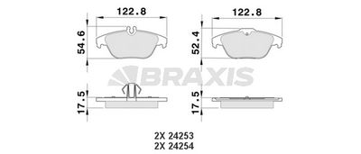 AA0091 BRAXIS Комплект тормозных колодок, дисковый тормоз