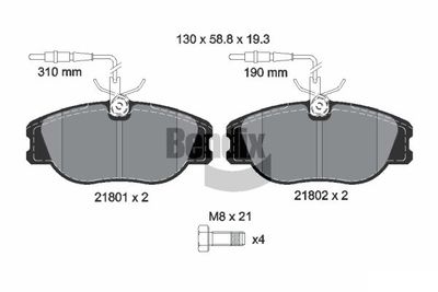 BPD1372 BENDIX Braking Комплект тормозных колодок, дисковый тормоз