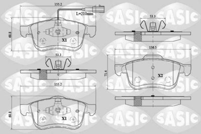 6216078 SASIC Комплект тормозных колодок, дисковый тормоз