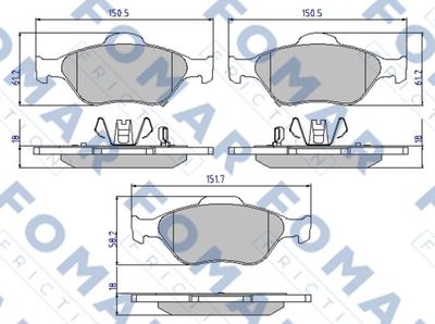 FO800281 FOMAR Friction Комплект тормозных колодок, дисковый тормоз