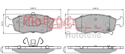 1170822 METZGER Комплект тормозных колодок, дисковый тормоз