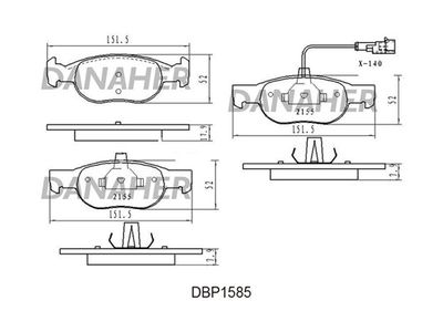 DBP1585 DANAHER Комплект тормозных колодок, дисковый тормоз