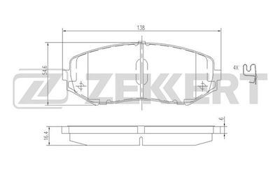 BS2620 ZEKKERT Комплект тормозных колодок, дисковый тормоз