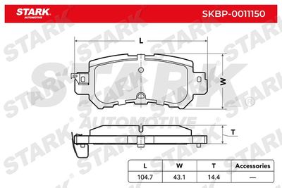 SKBP0011150 Stark Комплект тормозных колодок, дисковый тормоз