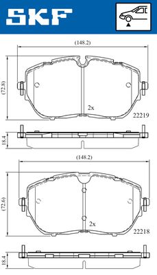 VKBP80520 SKF Комплект тормозных колодок, дисковый тормоз