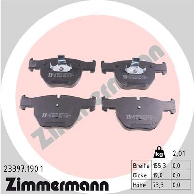 233971901 ZIMMERMANN Комплект тормозных колодок, дисковый тормоз