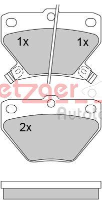 1170160 METZGER Комплект тормозных колодок, дисковый тормоз