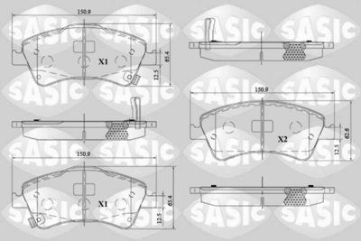 6216170 SASIC Комплект тормозных колодок, дисковый тормоз