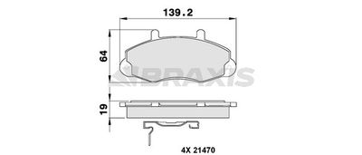 AB0098 BRAXIS Комплект тормозных колодок, дисковый тормоз