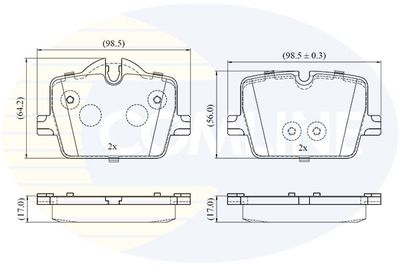 CBP02865 COMLINE Комплект тормозных колодок, дисковый тормоз