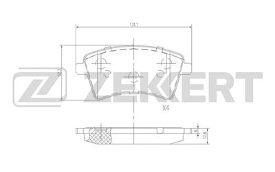 BS2830 ZEKKERT Комплект тормозных колодок, дисковый тормоз