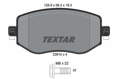 2261001 TEXTAR Комплект тормозных колодок, дисковый тормоз