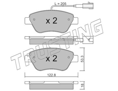 3303 TRUSTING Комплект тормозных колодок, дисковый тормоз