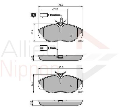 ADB11031 COMLINE Комплект тормозных колодок, дисковый тормоз