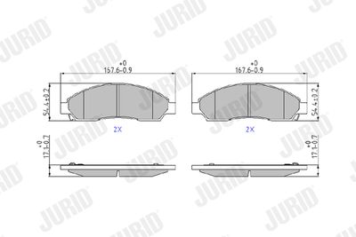 572643J JURID Комплект тормозных колодок, дисковый тормоз