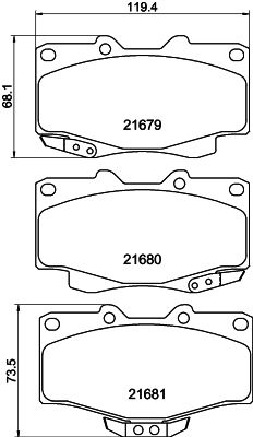 8DB355027161 HELLA Комплект тормозных колодок, дисковый тормоз