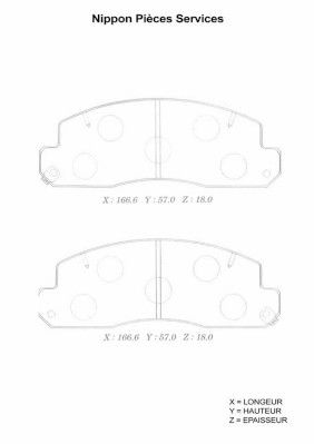 T360A120 NPS Комплект тормозных колодок, дисковый тормоз