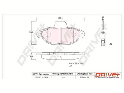 DP1010100173 Dr!ve+ Комплект тормозных колодок, дисковый тормоз