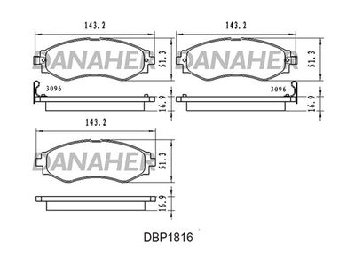 DBP1816 DANAHER Комплект тормозных колодок, дисковый тормоз