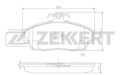 BS2386 ZEKKERT Комплект тормозных колодок, дисковый тормоз