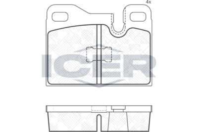 181624 ICER Комплект тормозных колодок, дисковый тормоз