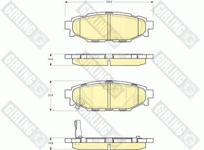 6133739 GIRLING Комплект тормозных колодок, дисковый тормоз