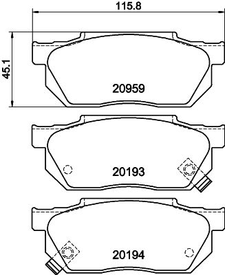 8DB355026831 HELLA PAGID Комплект тормозных колодок, дисковый тормоз