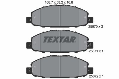 2587001 TEXTAR Комплект тормозных колодок, дисковый тормоз