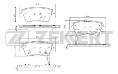 BS1781 ZEKKERT Комплект тормозных колодок, дисковый тормоз