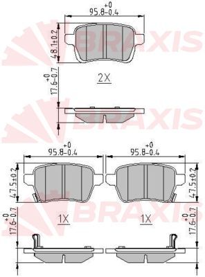 AA0642 BRAXIS Комплект тормозных колодок, дисковый тормоз