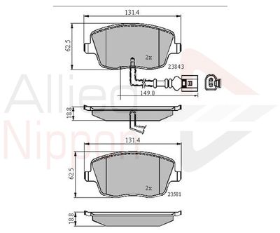 ADB11147 COMLINE Комплект тормозных колодок, дисковый тормоз