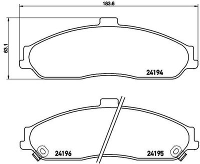 P10052 BREMBO Комплект тормозных колодок, дисковый тормоз