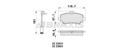 AB0358 BRAXIS Комплект тормозных колодок, дисковый тормоз