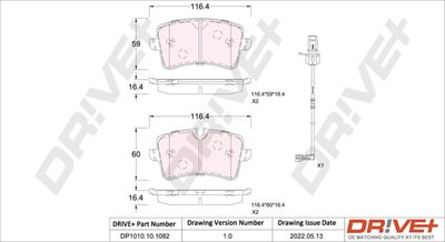 DP1010101082 Dr!ve+ Комплект тормозных колодок, дисковый тормоз