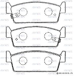 SN811P ADVICS Комплект тормозных колодок, дисковый тормоз