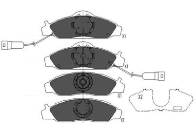 KBP7502 KAVO PARTS Комплект тормозных колодок, дисковый тормоз