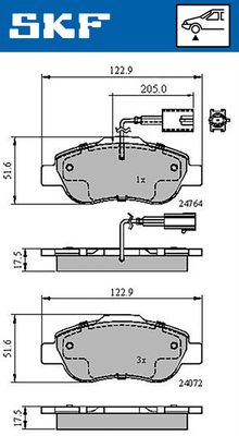 VKBP80313E SKF Комплект тормозных колодок, дисковый тормоз