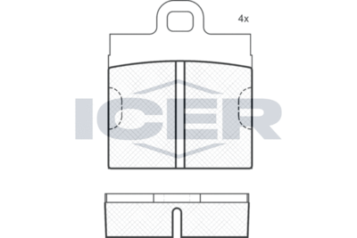 180085 ICER Комплект тормозных колодок, дисковый тормоз