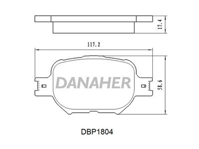 DBP1804 DANAHER Комплект тормозных колодок, дисковый тормоз