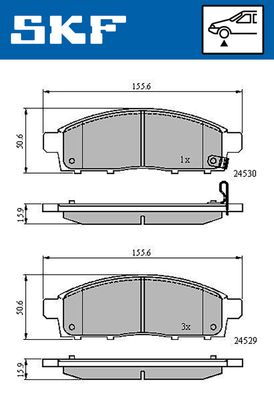 VKBP80331A SKF Комплект тормозных колодок, дисковый тормоз