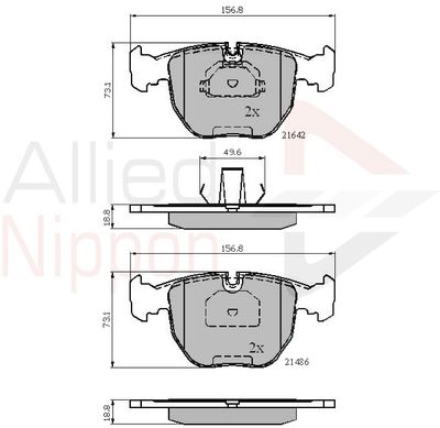 ADB01096 COMLINE Комплект тормозных колодок, дисковый тормоз