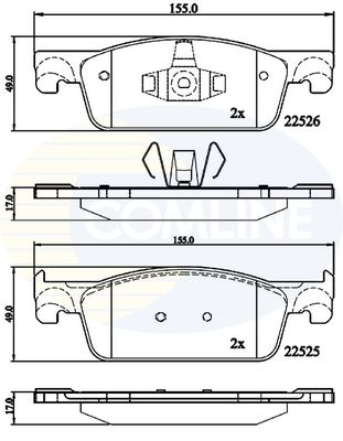 CBP02316 COMLINE Комплект тормозных колодок, дисковый тормоз