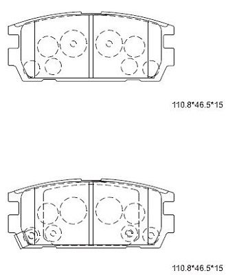 KD9712 ASIMCO Комплект тормозных колодок, дисковый тормоз